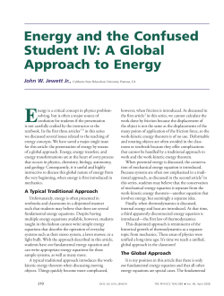 Energy and the Confused Student IV: A Global