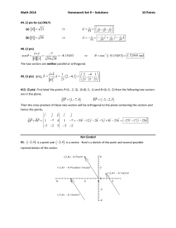 Math 2414 Homework Set 9 &ndash; Solutions 10 Points 21 , , w u