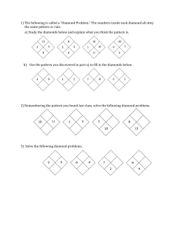 1) The following is called a &ldquo;Diamond Problem.&rdquo; The numbers inside