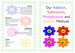 Our Addition, Subtraction, Multiplication and Division Methods