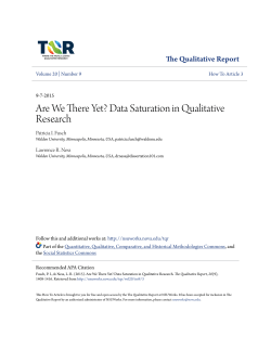Are We There Yet? Data Saturation in Qualitative