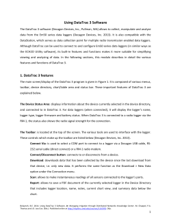 Module 14. Using DataTrac 3 Software
