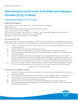 Determination of Peracetic Acid (PAA) and Hydrogen Peroxide
