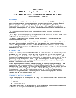 SAS® Data Integration Documentation Generator: a Capgemini