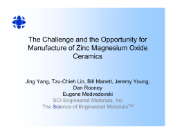 The Challenge and the Opportunity for Manufacture of Zinc