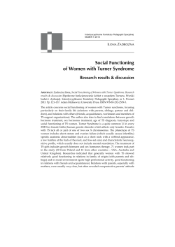 Social Functioning of Women with Turner Syndrome