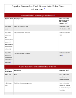 Copyright Term and the Public Domain in the United States