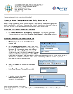 Mass Change Attendance - Genesee Intermediate School District