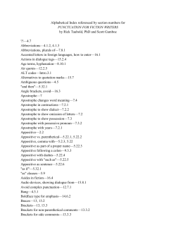 Index for PUNCTUATION Book