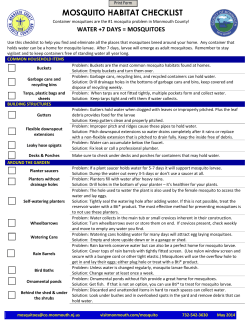 Mosquito Habitat Checklist - Monmouth County Regional Health