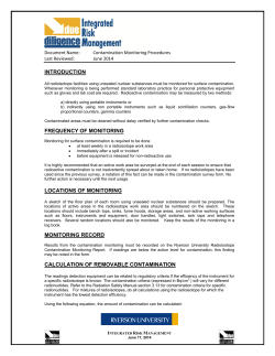 Contamination Monitoring