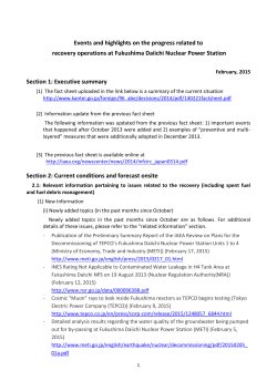 Events and highlights on the progress related to recovery operations