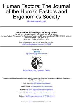 Ergonomics Society of the Human Factors and Human Factors: The