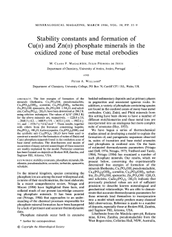 Stability constants and formation of Cu(IO and Zn(II) phosphate
