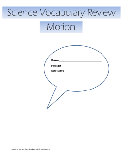 Science Vocabulary Review Motion