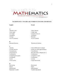 1 MATHEMATICS VOCABULARY WORDS IN ENGLISH AND