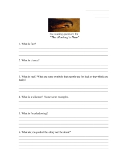 Pre-reading questions for &ldquo;The Monkey`s Paw&rdquo;