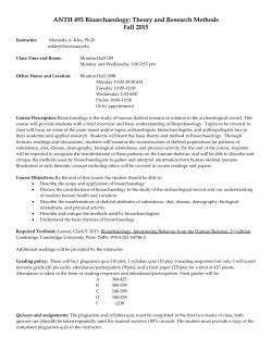 ANTH435 &ndash; Bioarchaeology