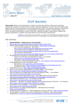 UNRIC Library Backgrounder: Civil Society
