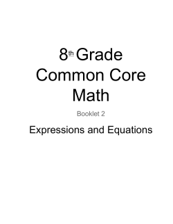 Book #2 EXPRESSIONS AND EQUATIONS