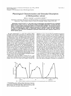 Methanolobus vulcani - International Journal of Systematic and