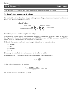 Skill Sheet 27.3 Gas Laws