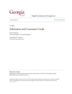 Arbitration and Consumer Credit