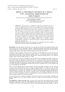 being a university student in a small city: students` perception of rize