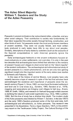 The Aztec Silent Majority: William T. Sanders and