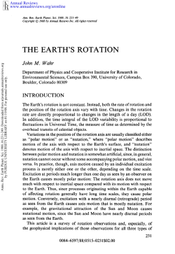 The Earth`s Rotation