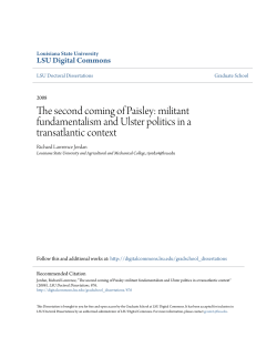 The second coming of Paisley: militant fundamentalism and Ulster