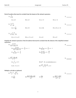 Math 001 Assignment Section: P6