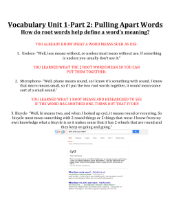 1b. Vocabulary Unit 1-Part 2 Pulling Apart Words