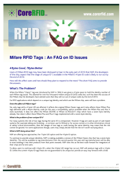 Mifare RFID Tags, an FAQ on ID Issues