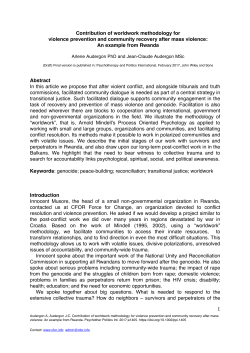 Contribution of worldwork methodology for violence