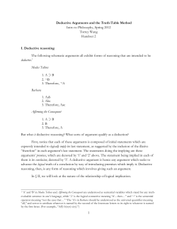 1 Deductive Arguments and the Truth