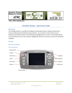 ClassMate Reader - Quick Start Guide