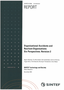 Organisational Accidents and Resilient Organisations