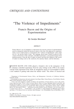 Francis Bacon and the Origins of Experimentation
