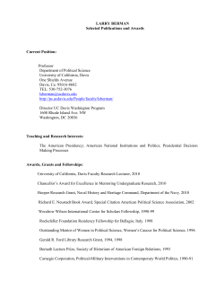 CV - UC Davis Department of Political Science