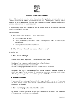40 Word Summary Guidelines