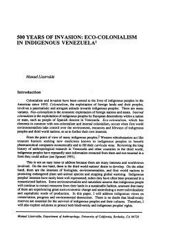 500 years of invasion: eco-colonialism in indigenous venezuela
