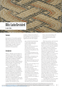 Blitz Latin Revisited - Cambridge University Press