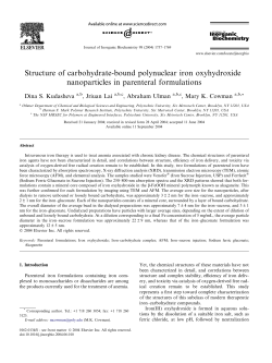 Structure of carbohydrate-bound polynuclear iron oxyhydroxide