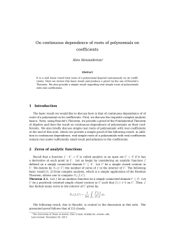 On continuous dependence of roots of polynomials on coefficients