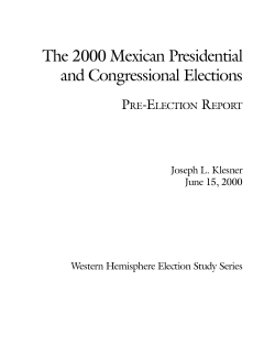 The 2000 Mexican Presidential and Congressional Elections ~ Pre