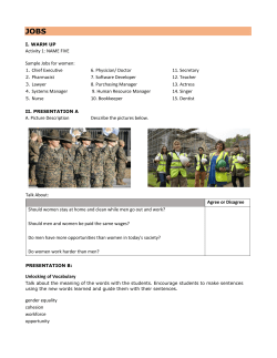 Activity 1: NAME FIVE Sample Jobs for women: 1. Chief Executive 6