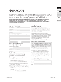 (APS) (made by a Surviving Spouse or Civil Partner)