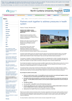 Partners work together to address pressures in health system
