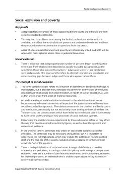 Social exclusion and poverty - Courts and Tribunals Judiciary